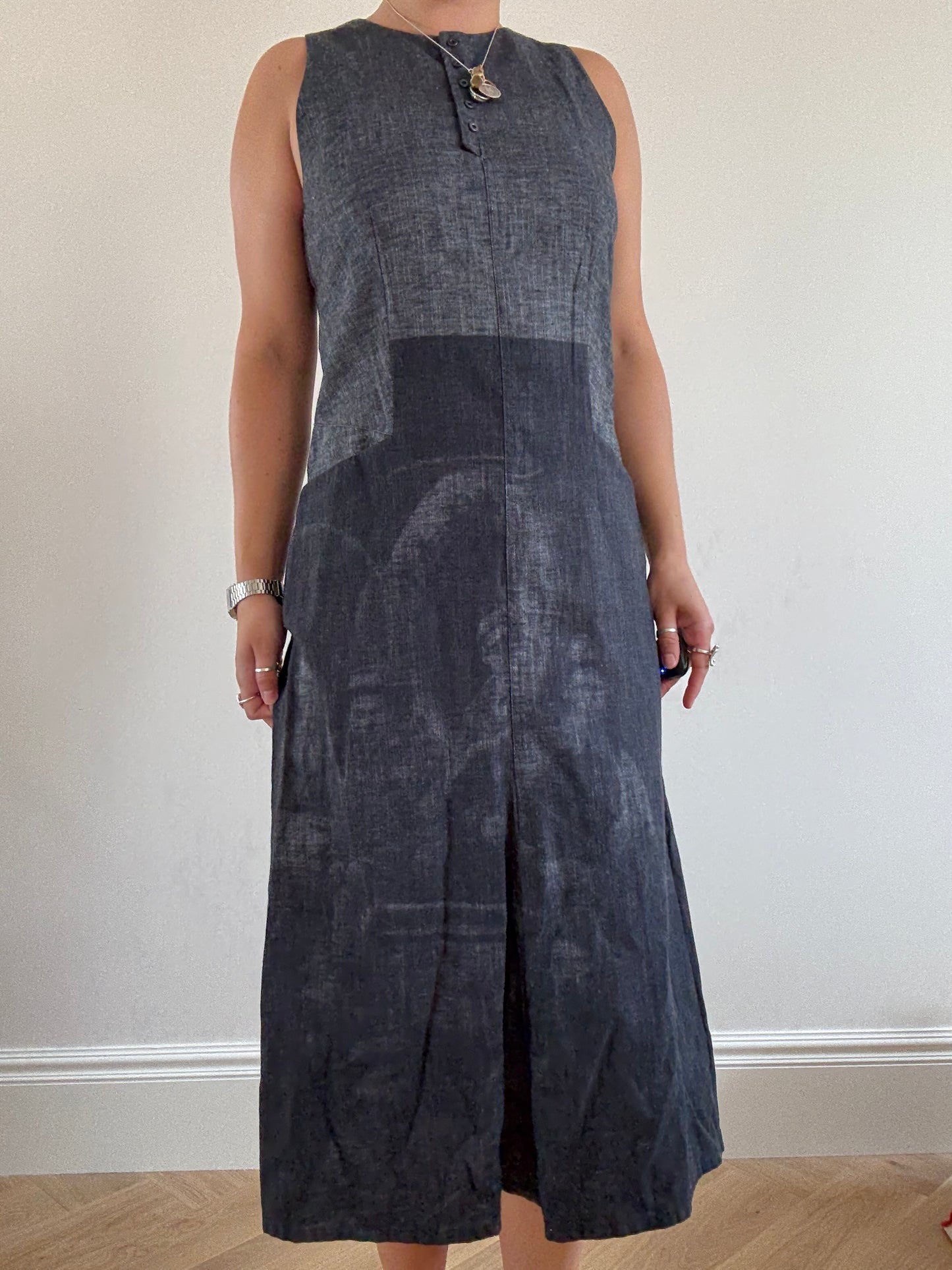 Dark denim Cop Copine dress with photo print