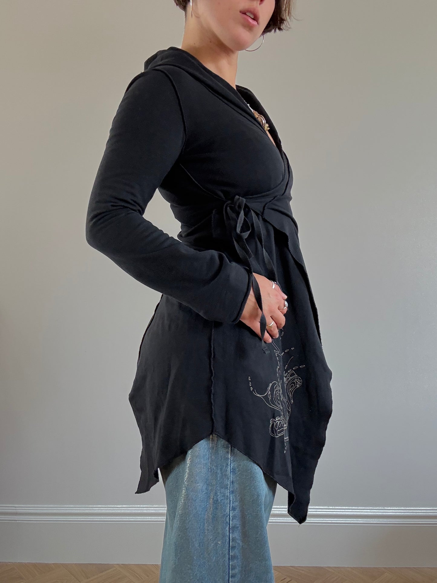 Asymmetrical Cop Copine wrap cardigan