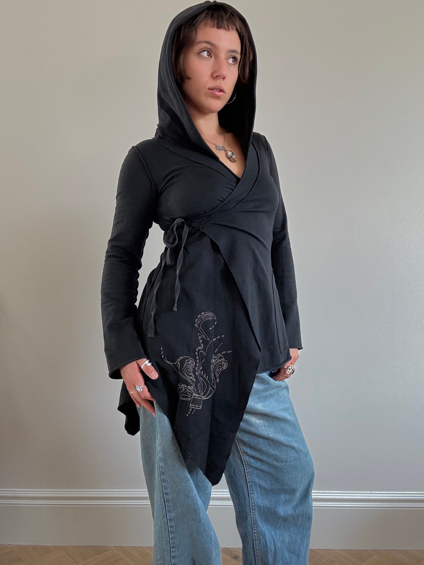 Asymmetrical Cop Copine wrap cardigan