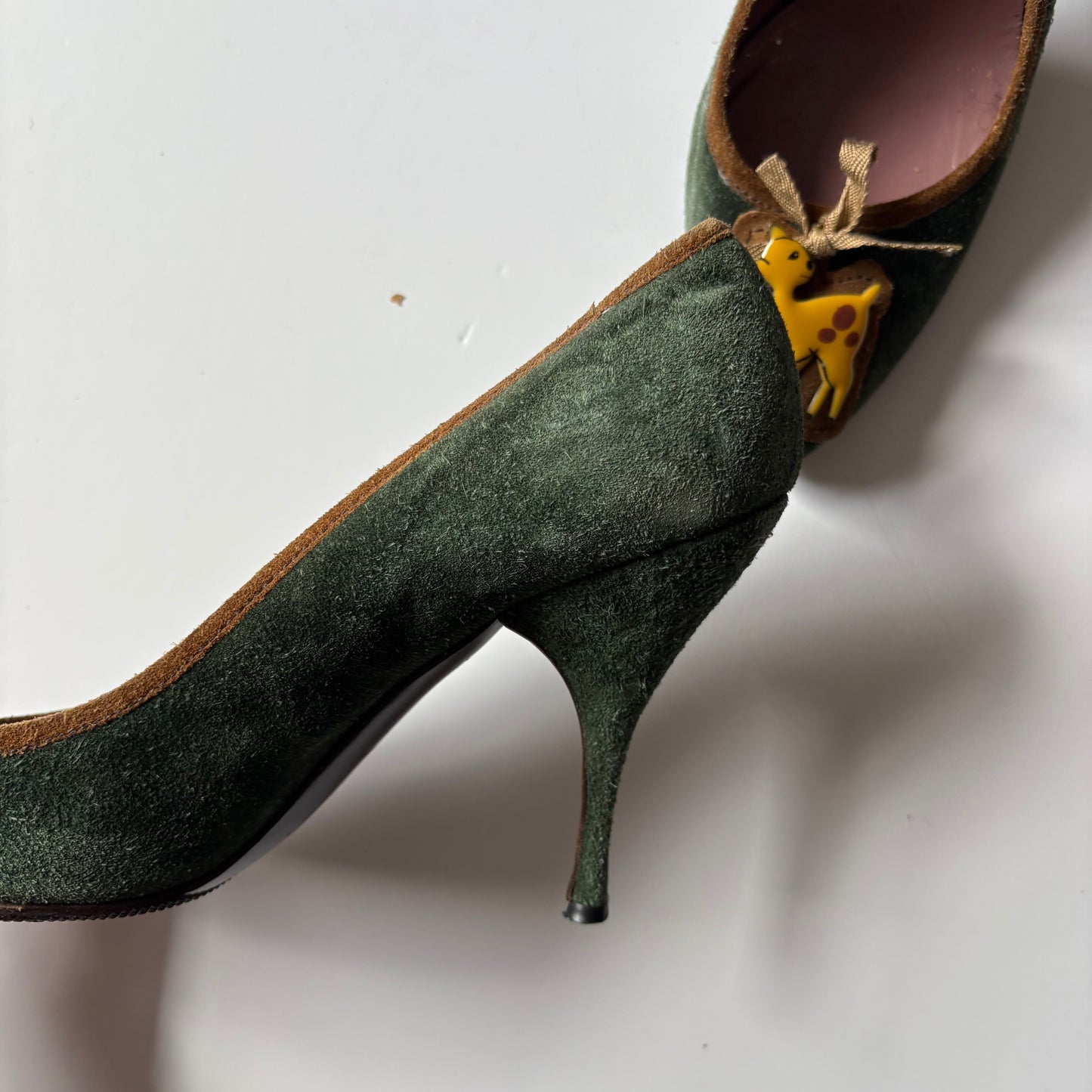 Miu Miu suede deer heels