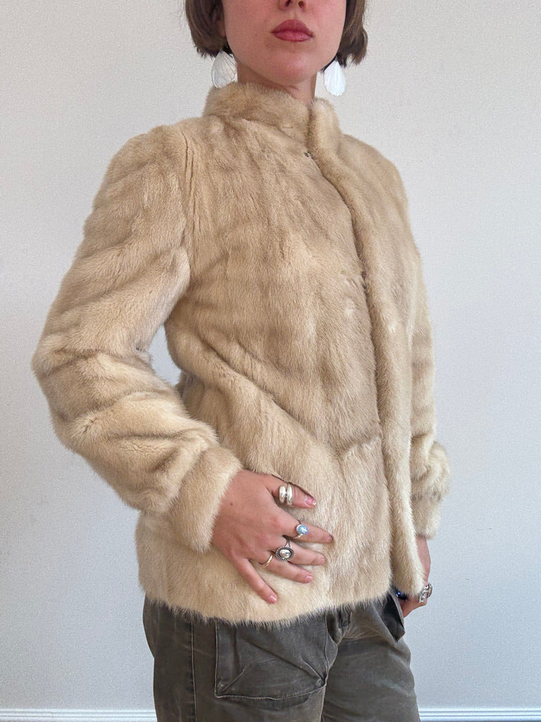60's cream mink fur jacket