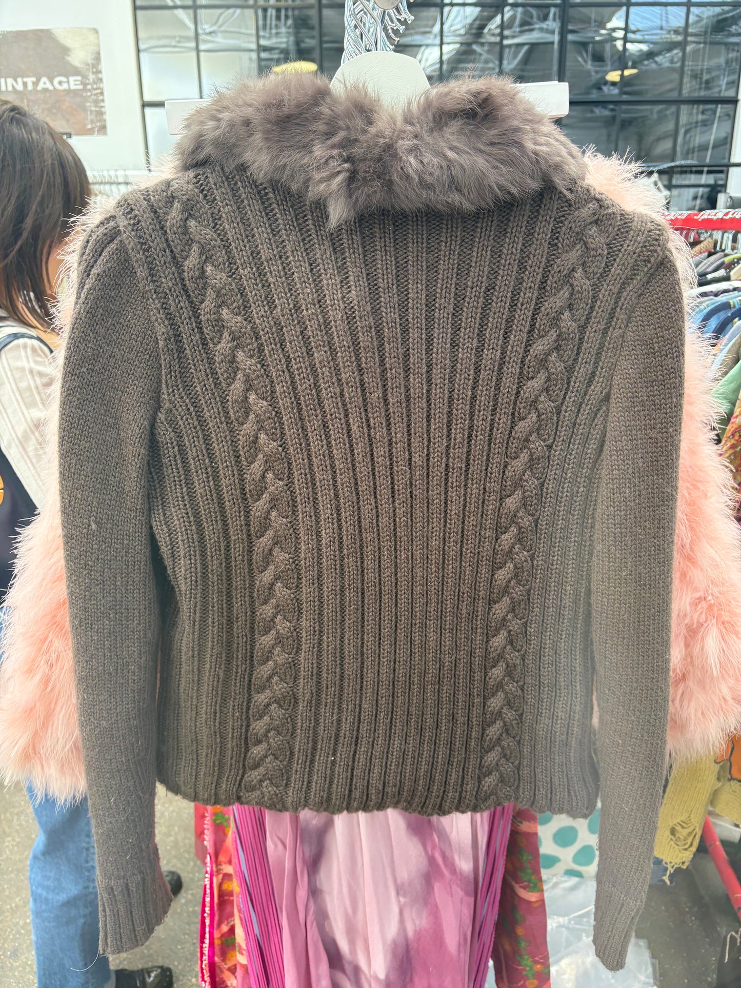 Knitted fur jacket
