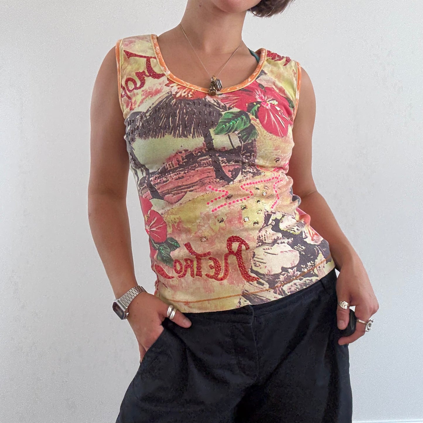 Orange graphic vest
