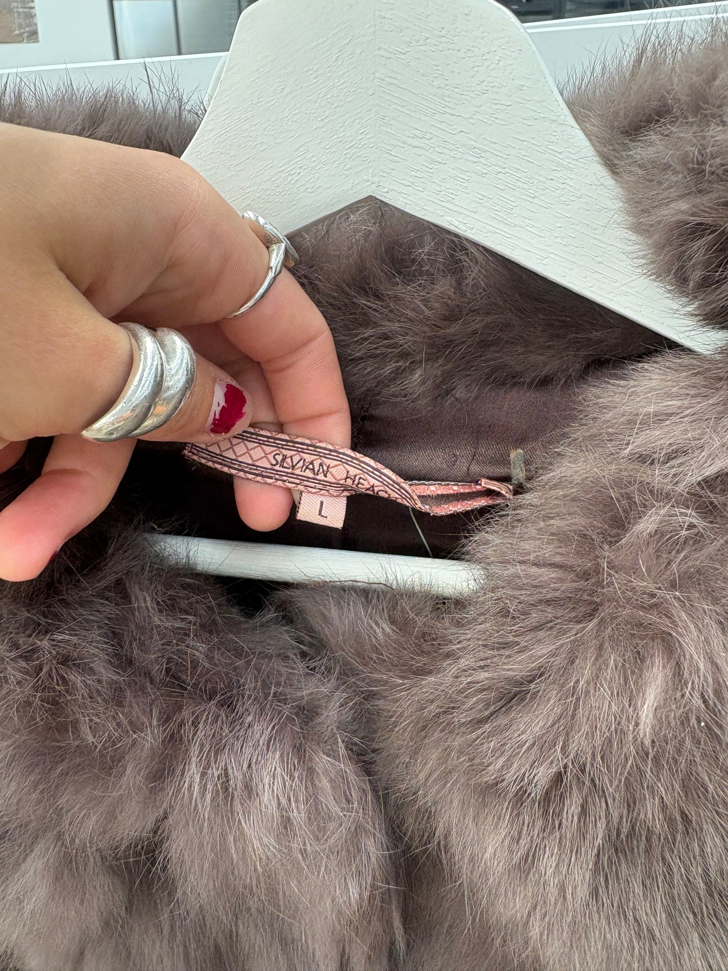 Knitted fur jacket