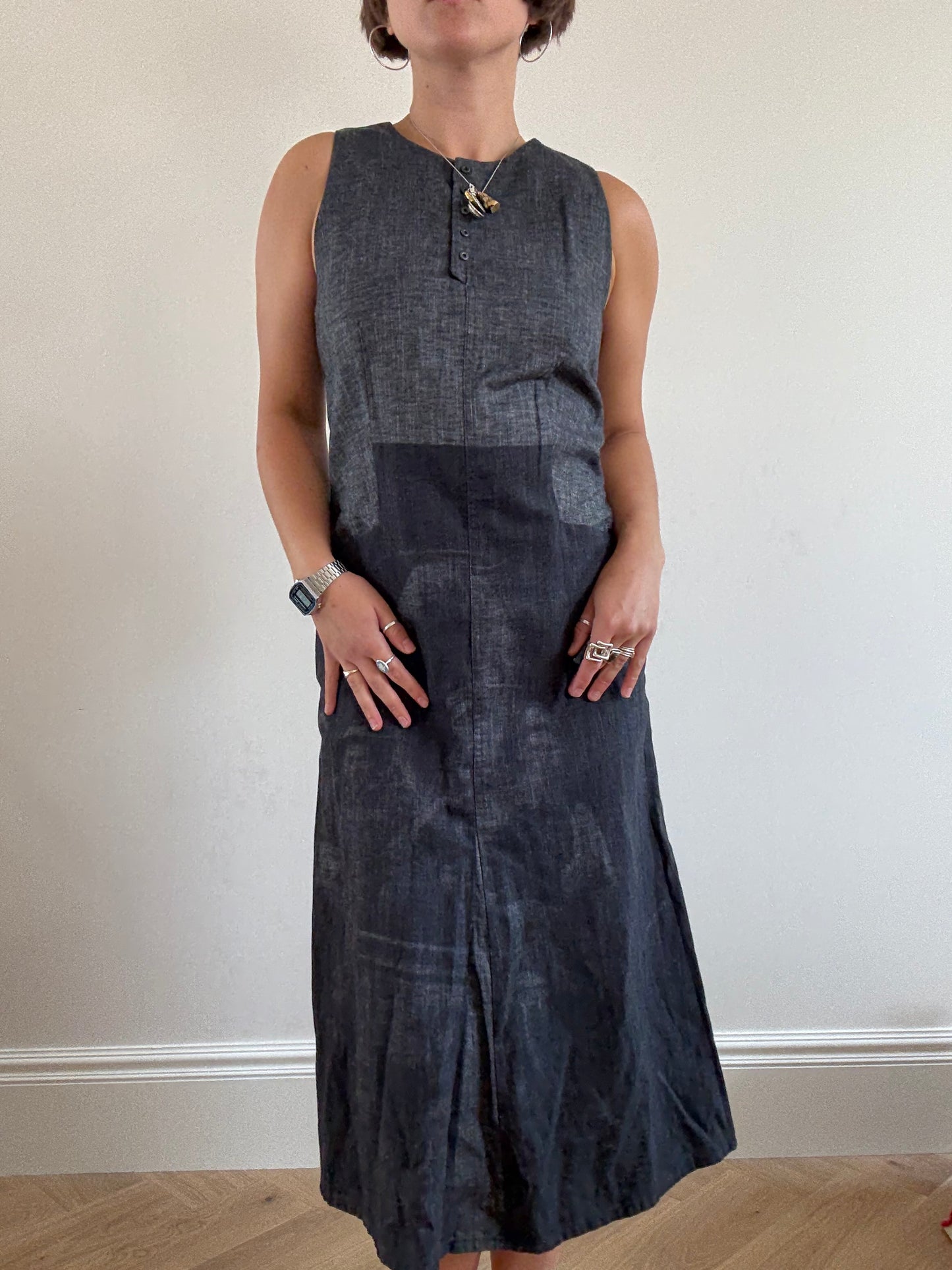 Dark denim Cop Copine dress with photo print