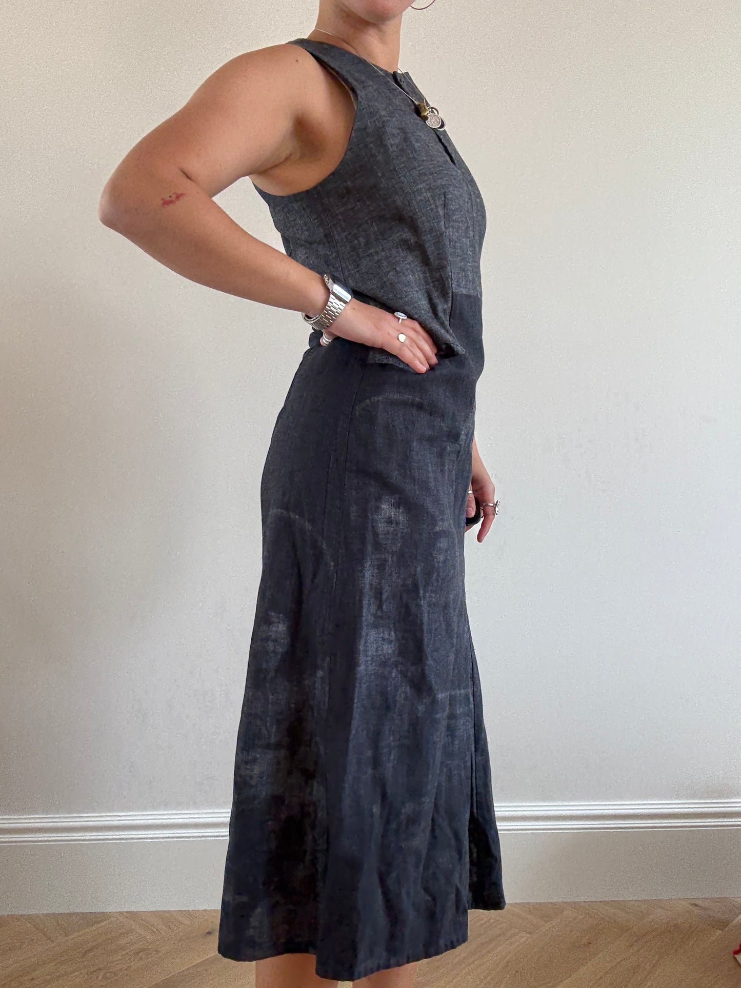 Dark denim Cop Copine dress with photo print