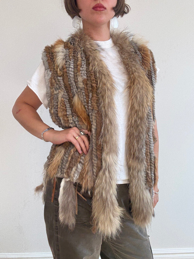 Mixed fur vest