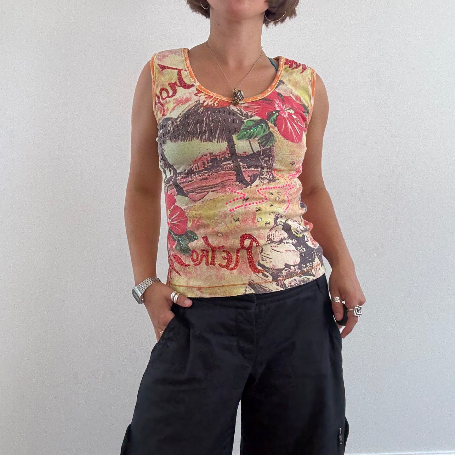 Orange graphic vest