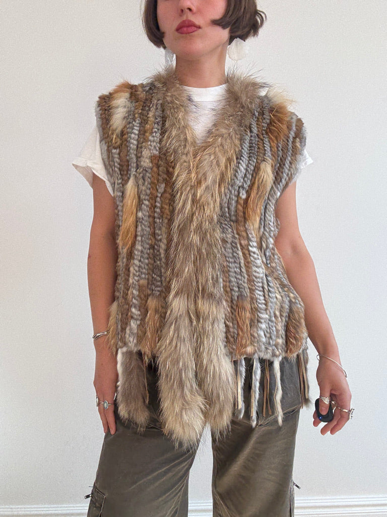 Mixed fur vest
