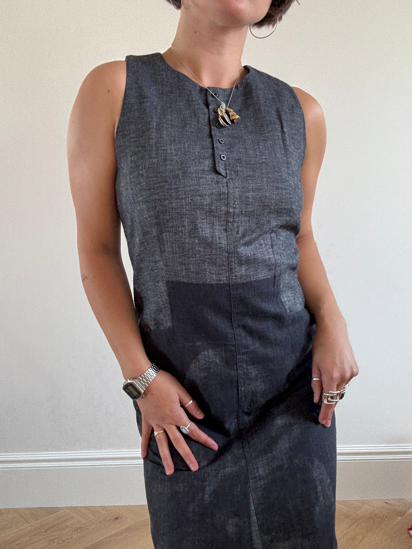 Dark denim Cop Copine dress with photo print