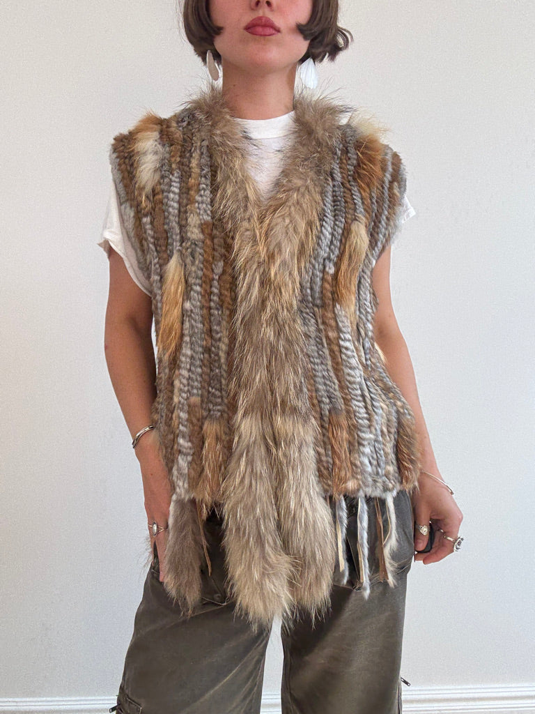 Mixed fur vest