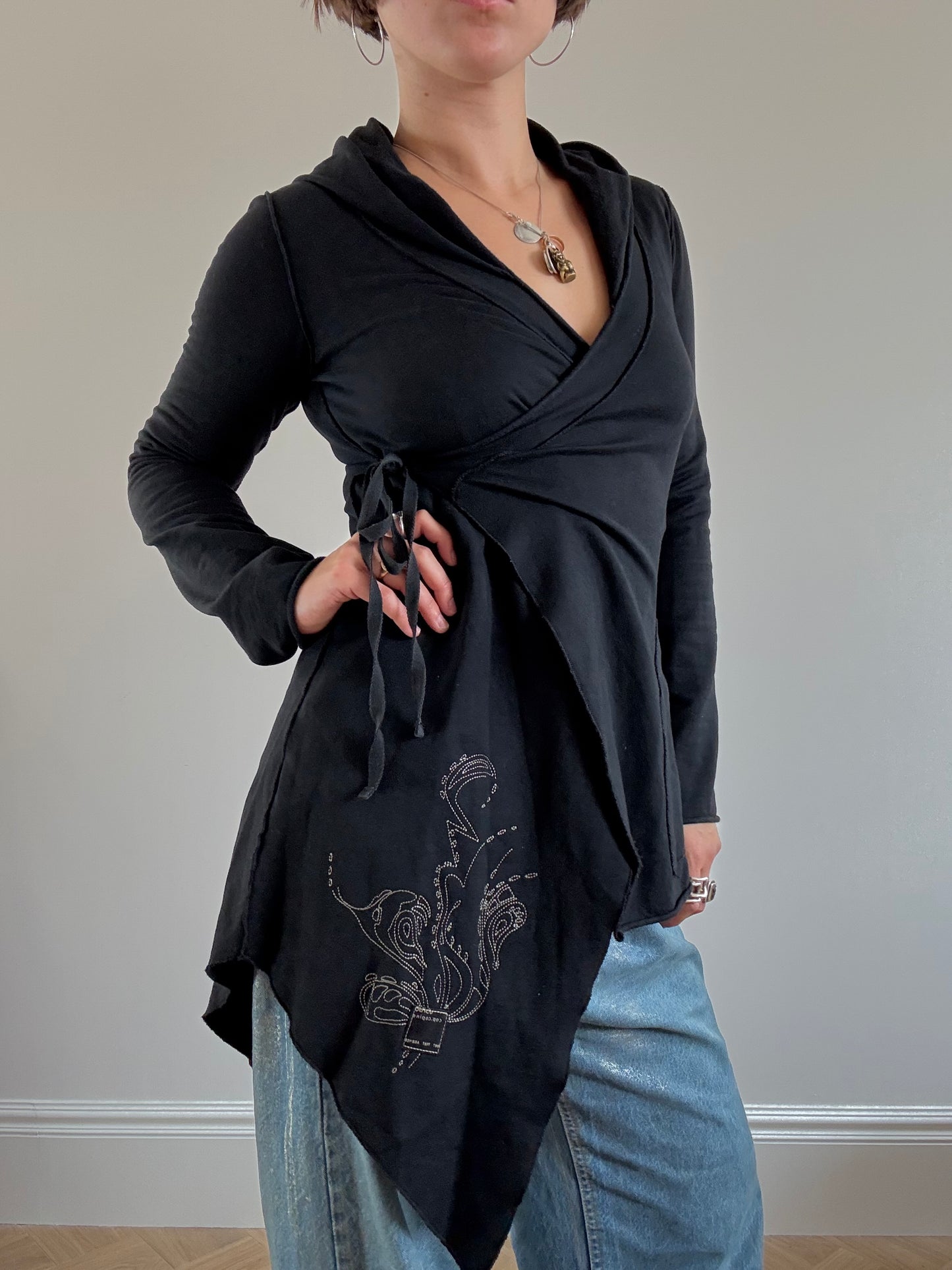 Asymmetrical Cop Copine wrap cardigan