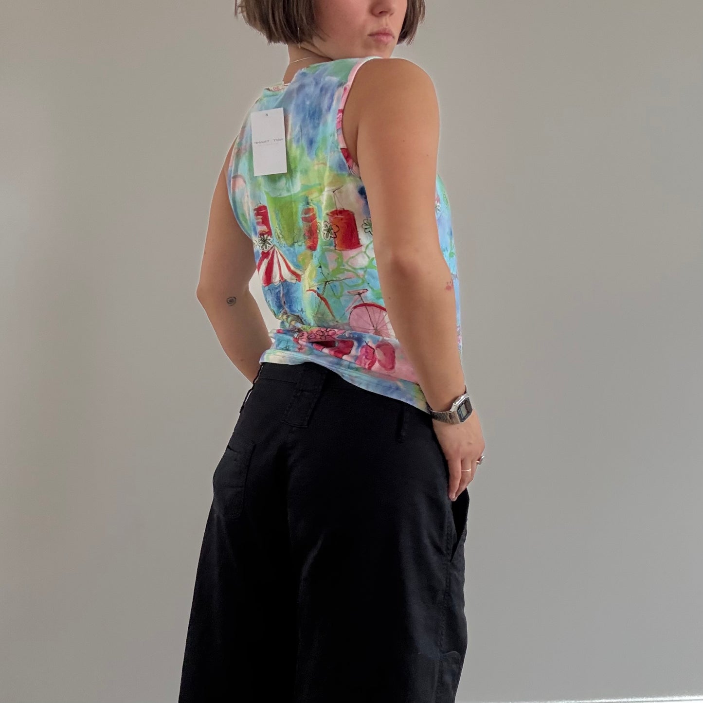 Blue graphic vest