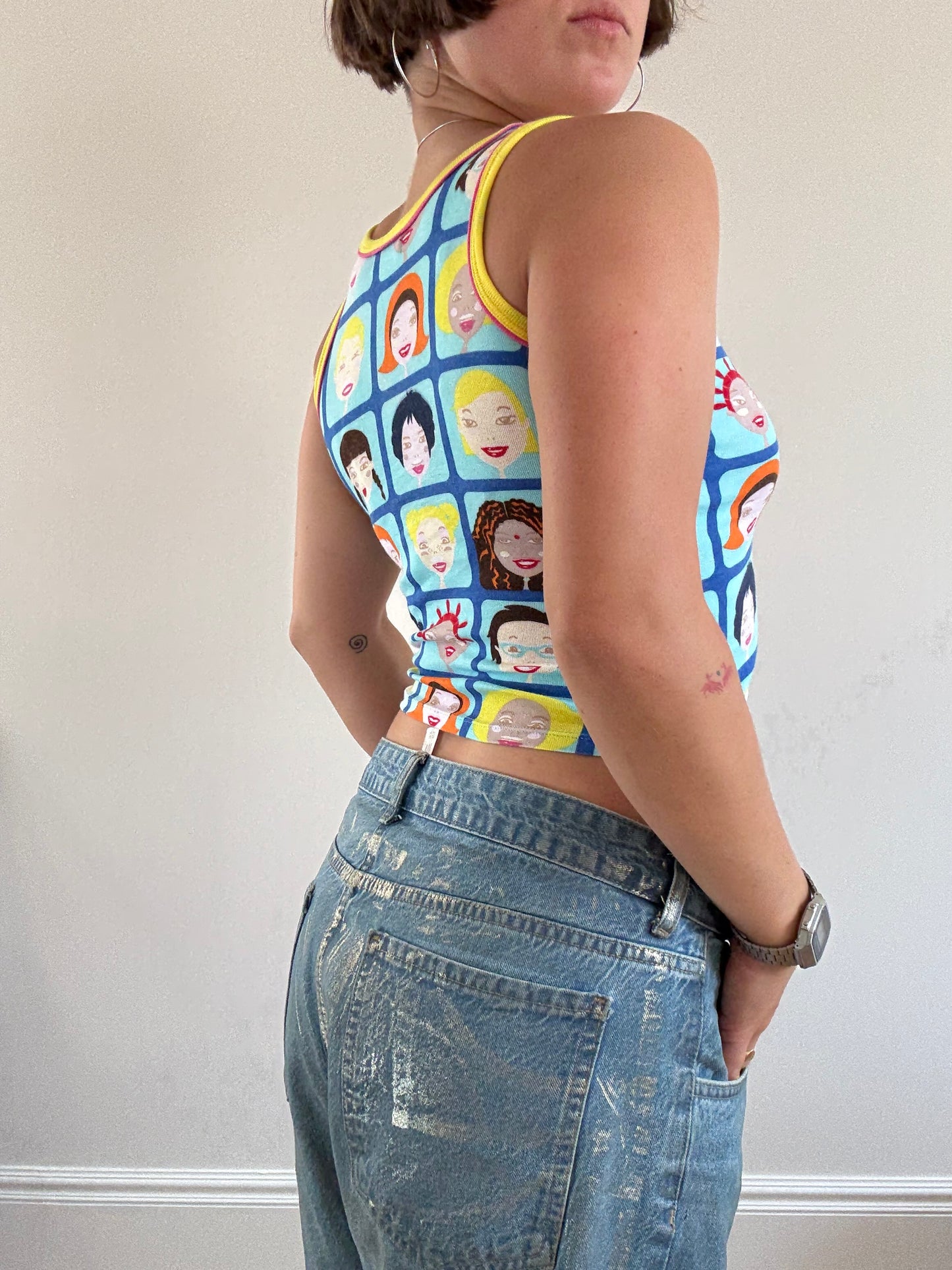 Funky faces graphic vest