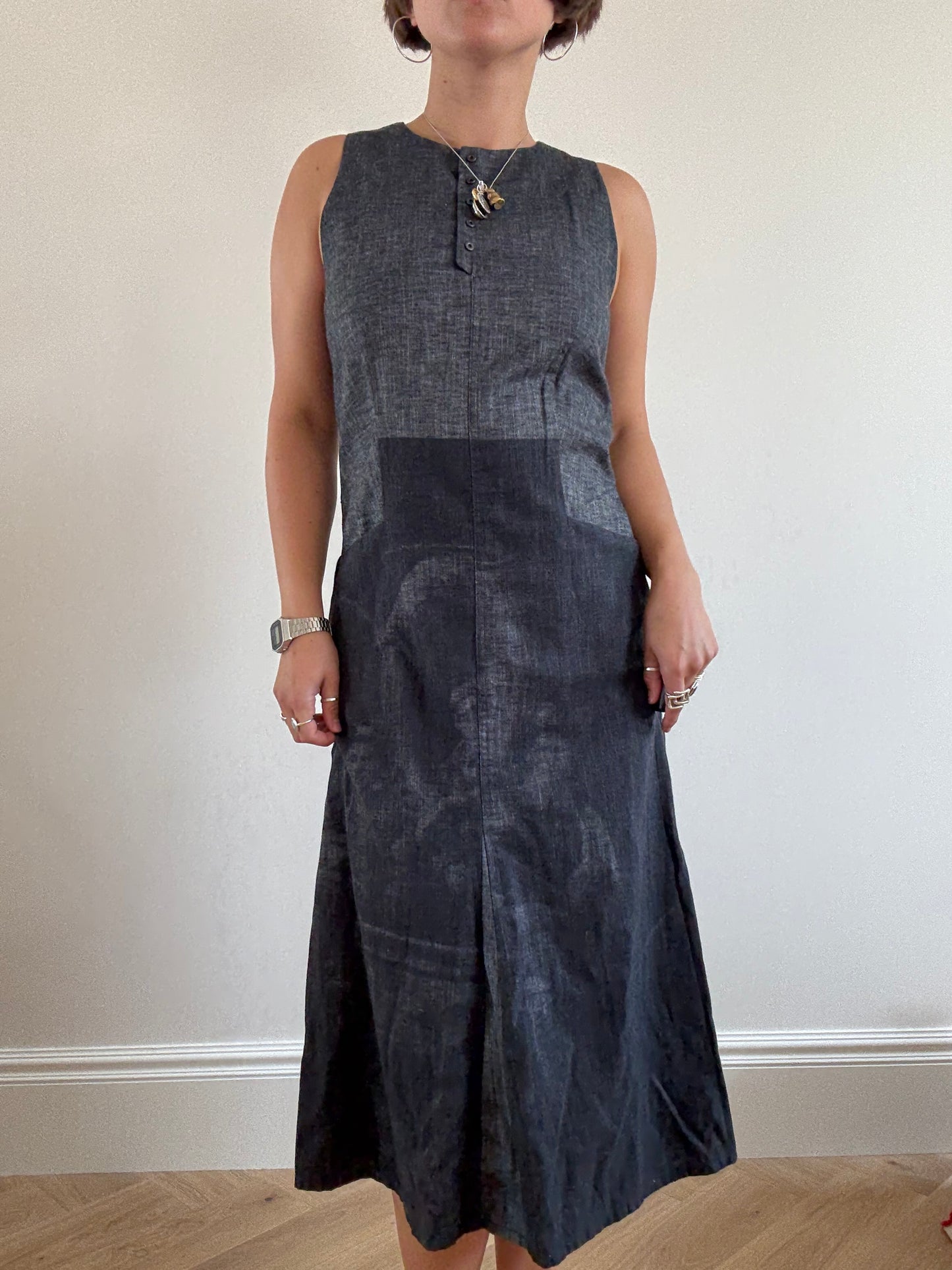 Dark denim Cop Copine dress with photo print