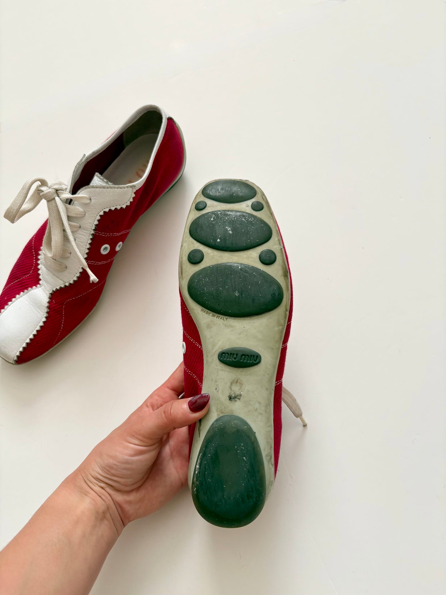 00s Miu Miu red bowling shoes