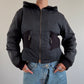 Black cinch waist bomber jacket