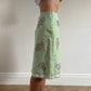 Green floral midi skirt