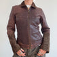 Brown leather and pony skin jacket