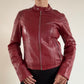 Red moto style red leather jacket
