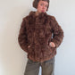 Brown rabbit fur puff jacket