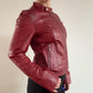 Red moto style red leather jacket