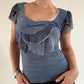Blue ruffle top