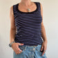 Black and purple stripe tank top