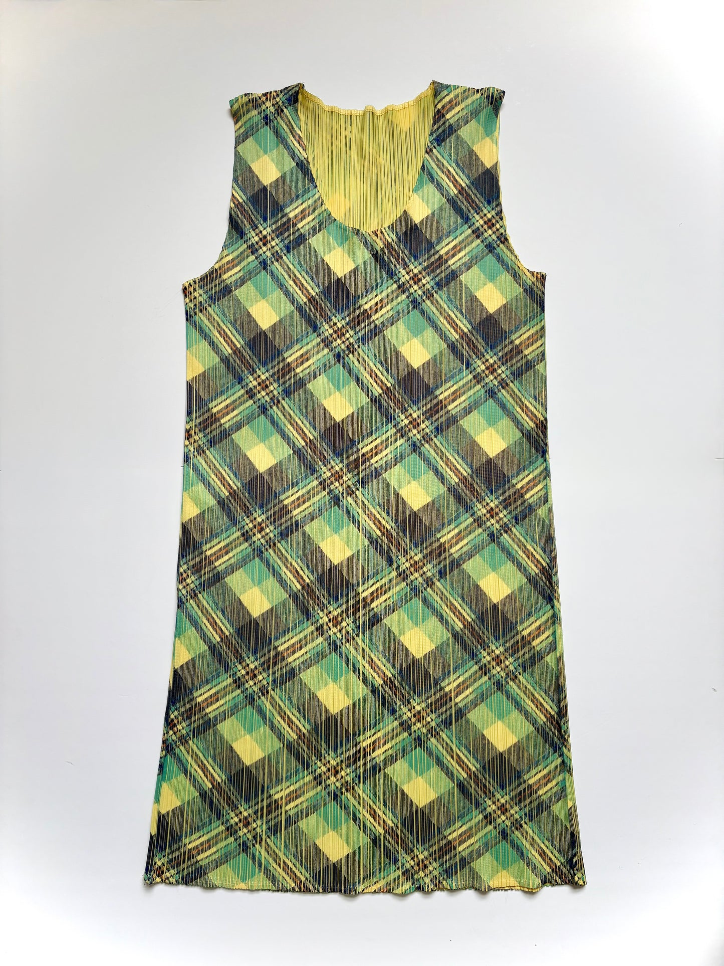 Issey Miyake Pleats Please plaid dress