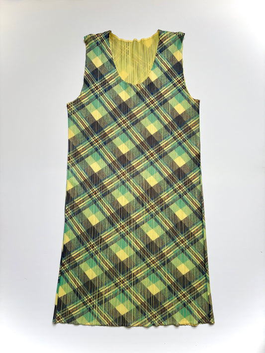 Issey Miyake Pleats Please plaid dress