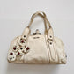 00s Miu Miu cream leather jewel baguette