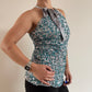 Teal and grey sequin top