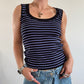 Black and purple stripe tank top