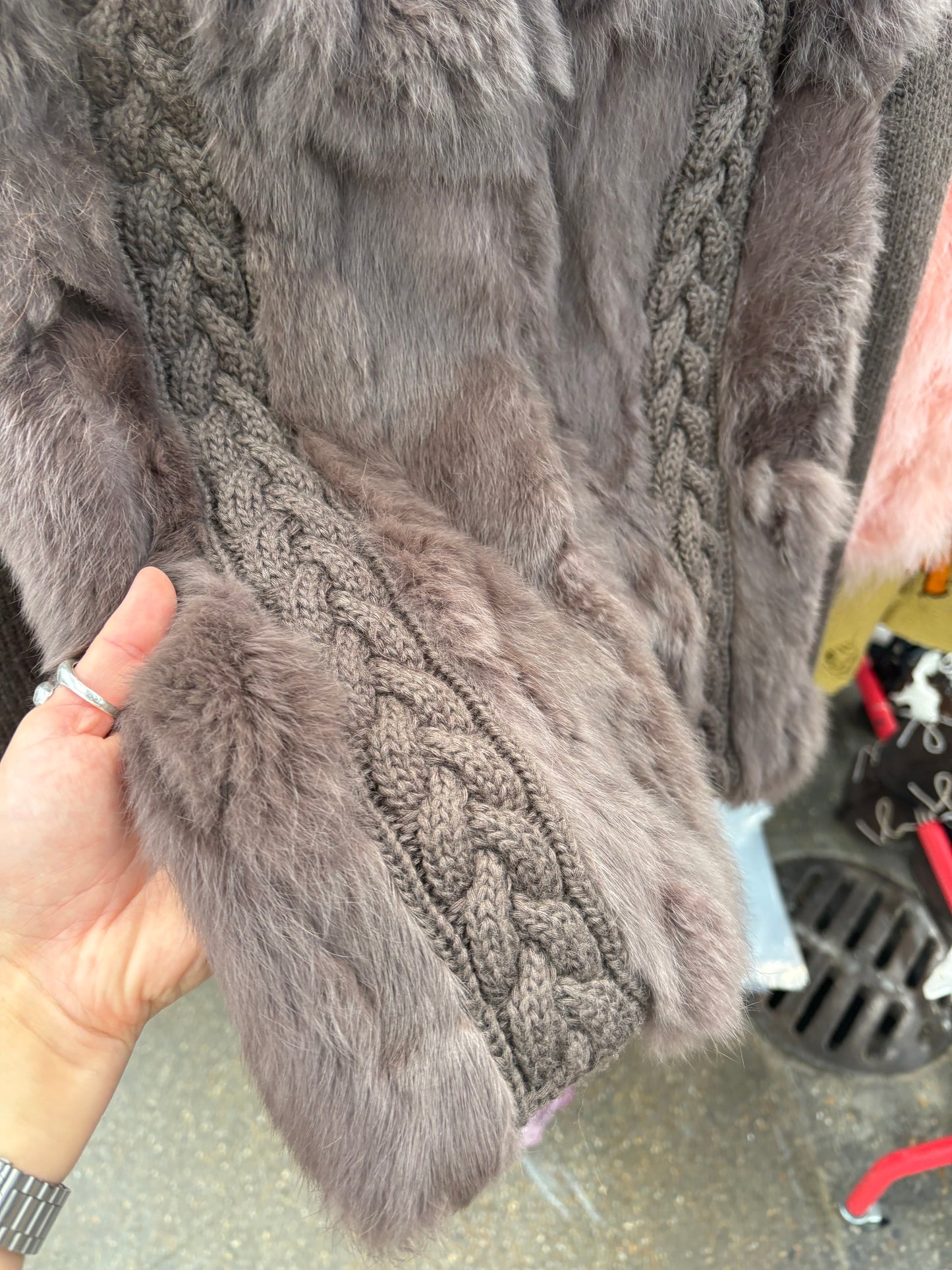 Knitted fur jacket