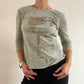 Light green mesh graphic top