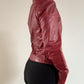 Red moto style red leather jacket