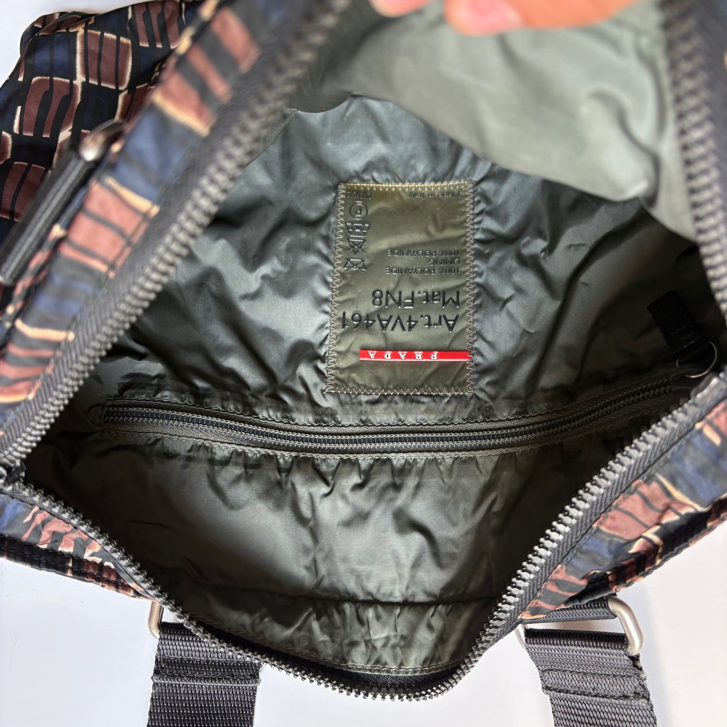 Prada sport brown and navy handbag