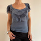 Blue ruffle top