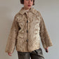 Light brown asymmetric ponyhair jacket