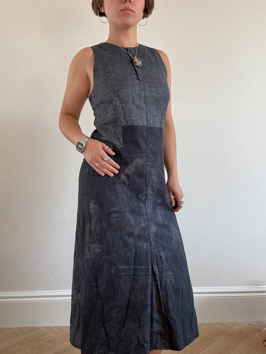 Dark denim Cop Copine dress with photo print