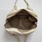 00s Miu Miu cream leather jewel baguette