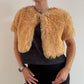 Cream shearling bolero