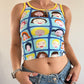 Funky faces graphic vest