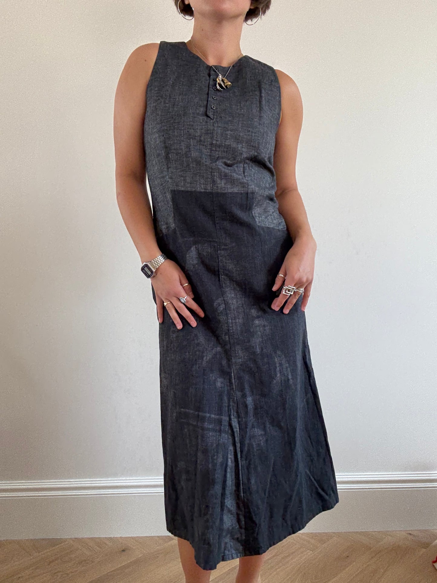 Dark denim Cop Copine dress with photo print
