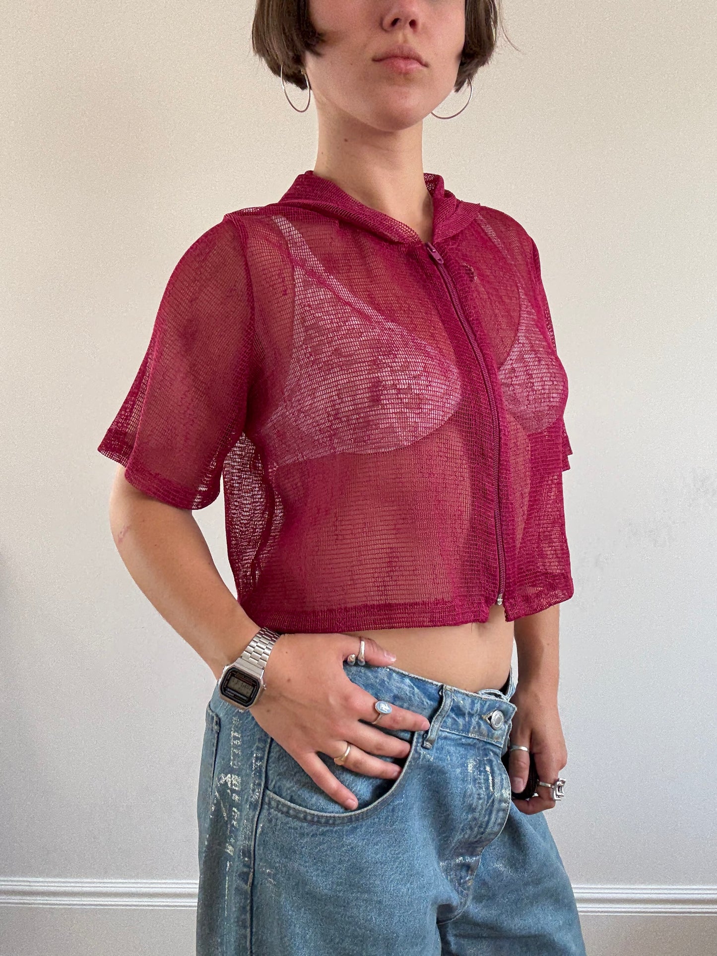 Netted purple jacket