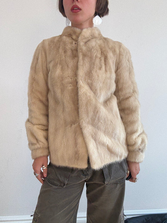 60's cream mink fur jacket