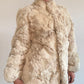 Cream rabbit fur puff jacket