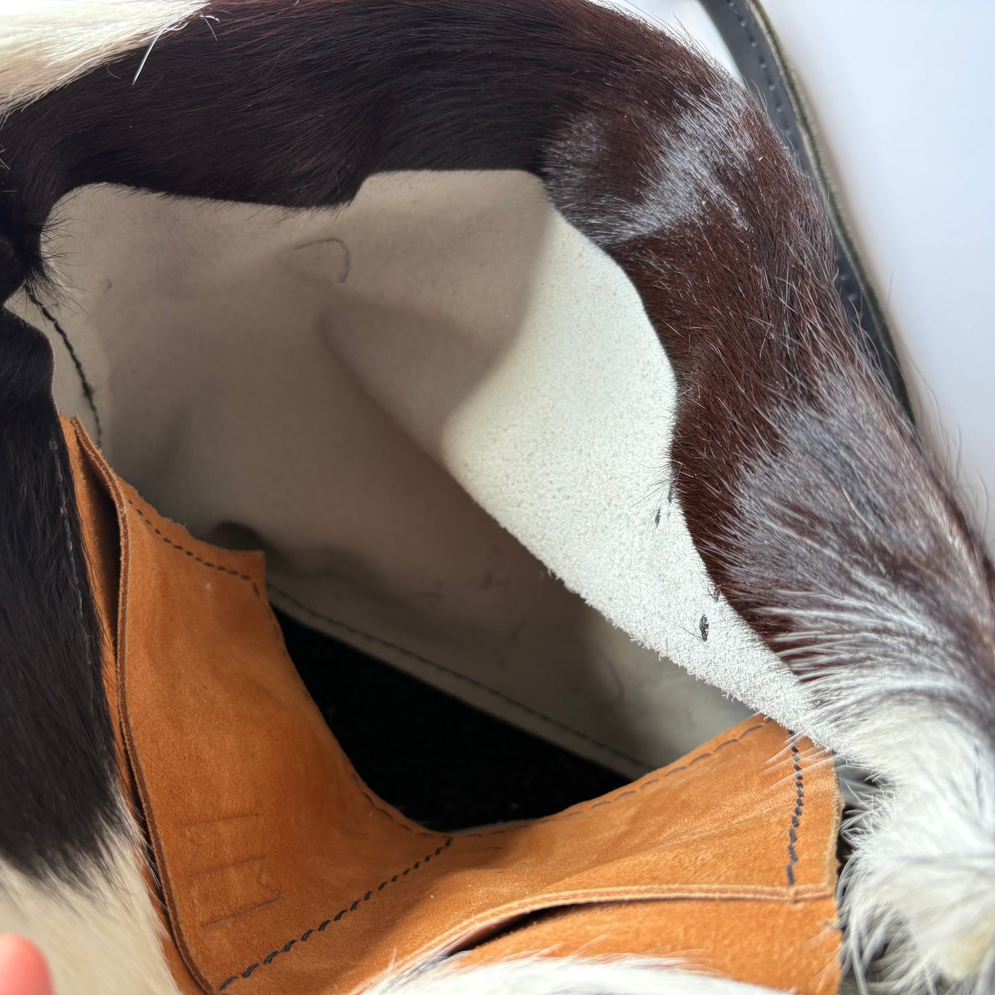 Cowhide tote bag