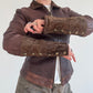 Brown leather and pony skin jacket