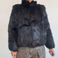 Black rabbit fur jacket